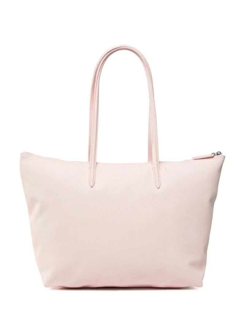 Lacoste Women's L12.12 Concept Versatile Medium Pink Zip Single Shoulder Tote Handbag | L24 × H24.5 × D13cm - Image 4